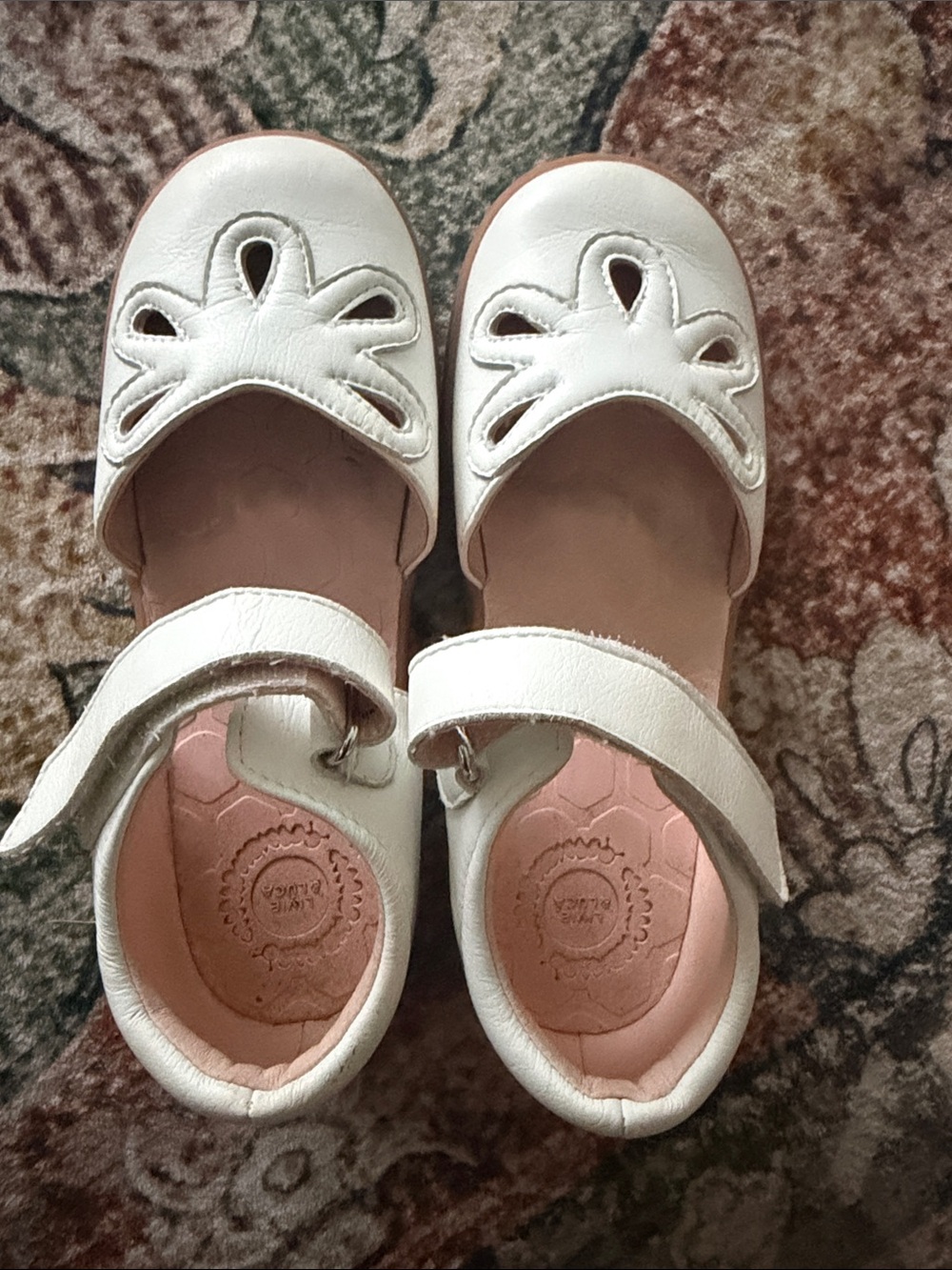 Livie & Luca White Girls Mary Jane Shoes with Pink Insole